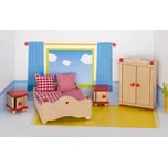 GOKI Dřevěný nábytek pro panenky - ložnice - farma