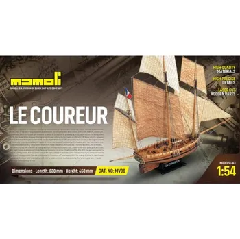 RC model lodě MAMOLI Le Coureur 1776 1:54 kit