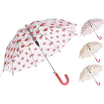 Deštník deštník d57cm, průhledný, dívčí, 3dekory, plast