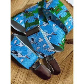 Kšandy Chlapecké kšandy/ šle žáby a čáp, Délka 70 cm