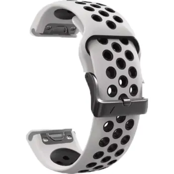 Příslušenství k chytrým hodinkám Silikonový řemínek EasyFit/QuickFit 26 mm na Garmin watch Černá - bílá