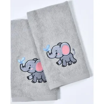 Ručník Ručník froté pro děti s výšivkou, Slon, šedý, 30 x 50 cm