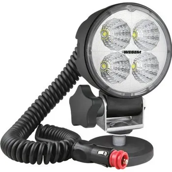 Přívěs k motorovému vozidlu Svítilna pracovní Wesem LED pr.87 mm , 12-24V, 1500 lm, kabel 8 m, s magnetem, vypínač