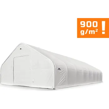 Zahradní stan Plachtová hala šířka: 12,2 m, délka: 24,4 m, výška: 6,4 m, PVC 900 g/m2 BÍLÁ Dodání za 2 až 3 měsíce: 10% SLEVA