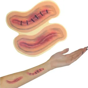 Karnevalový doplněk Falešné jizvy samolepicí, 2ks