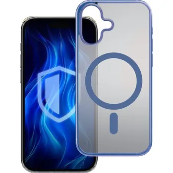 Pouzdro na mobilní telefon Ochranný kryt 3mk Frosty MagCase pro Apple iPhone 15 Pro, modrá