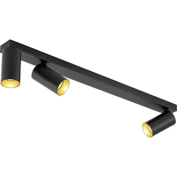 Nástěnné svítidlo SLV 1007735 Kami, nástěnné/stropní svítidlo 3xGU10, černá/zlatá, délka 70cm