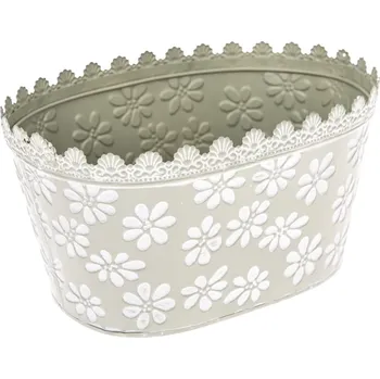 Květináč Zelený kovový květináč Dakls Daisy, výška 14,5 cm ID_1401955