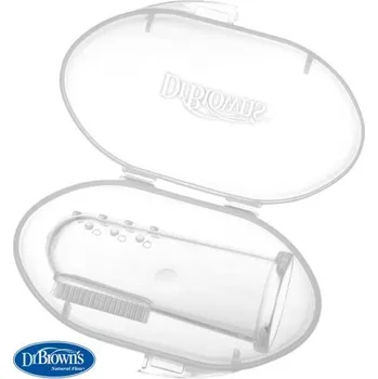 Zubní kartáček DR.BROWN'S Kartáček zubní prstová masážní s pouzdrem 3m+