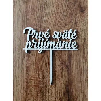 Party dekorace Loranc Drevený zápich na tortu - Prvé sväté prijímanie
