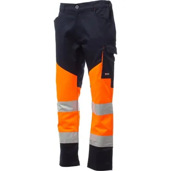 montérky Reflexní pracovní kalhoty Payper WORKING Barva: Oranžová Fluo/ N, Velikost: L
