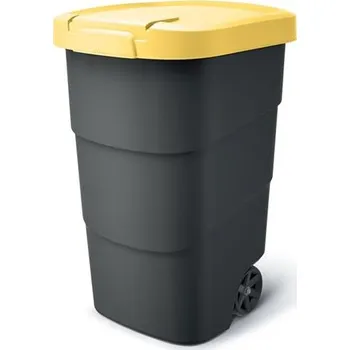 Popelnice Popelnice Prosperplast Wheeler 95 l antracit se žlutým víkem