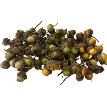 dekorace ŽALUDY 36větviček se 3žaludy, 4,5x3cm, v.10cm, plast