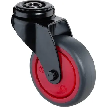 Pojezdové kolečko Přístrojové kolečko, otočné, běhoun šedý, vidlice černá, pr. 75 mm, s hřbetním otvorem, nosnost 60 kg