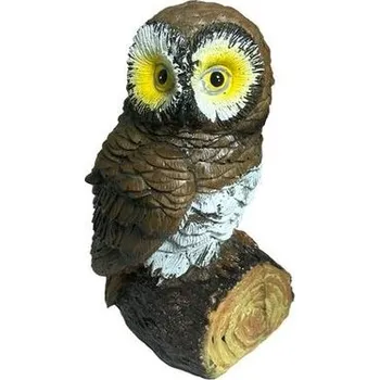 Vánoční dekorace dekorace SOVA sedící 7,5x7,5cm, v.15,2cm, DB, polyresin