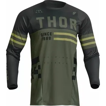 cyklistický dres THOR dětský dres Pulse Combat S23 ARMY/BLACK - XL