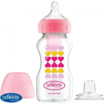Kojenecká láhev Dr.Browns láhev 2v1 WN růžová s náustkem (WB91604)