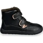 Barefoot zimní boty Protetika s kožíškem - Černé s bronzovými doplňky - 29