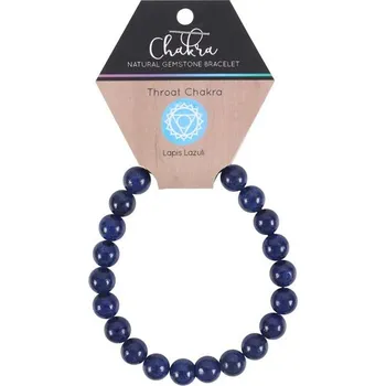 Drahý kámen Mindful Frog Čakrový náramek s drahými kameny 5. Krční Čakra Lapis lazuli (korály)