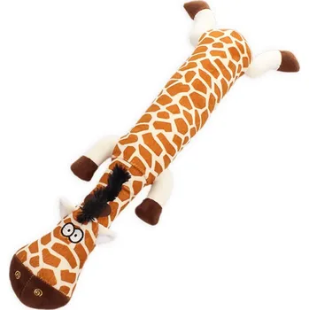 Hračka pro psa Huhubamboo plyšová hračka žirafa dlouhá