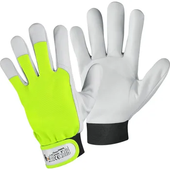 Pracovní rukavice Rukavice TECHNIK HV, kombinované žluté