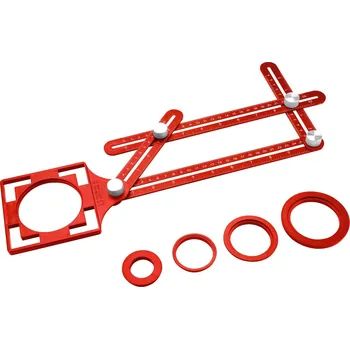 Úhloměr Šablona pro přenášení úhlů a pozic kovová s lokátorem, ramena 25x12mm