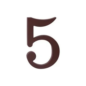 číslo 175mm hnědé "5" Hnědá