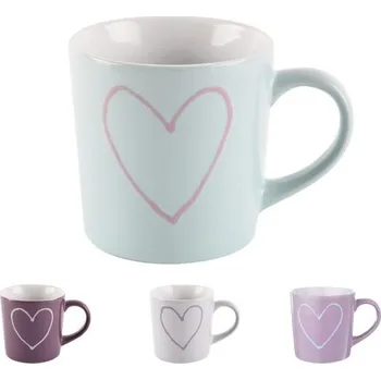 hrnek 600ml SRDCE-Heart, 4 barvy, keramika