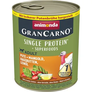 Krmivo pro psa 6x800g Animonda GranCarno Adult Superfoods - krůtí + mangold, šípek, lněný olej