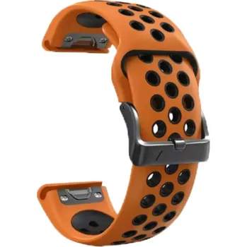 Příslušenství k chytrým hodinkám Silikonový řemínek EasyFit/QuickFit 26 mm na Garmin watch Oranžová - černá