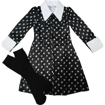 Dámské šaty Wednesday šaty se vzorem s ponozkami Velikost: L (158-164)