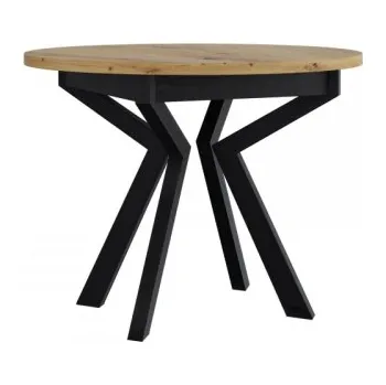 Jídelní stůl Jídelní stůl Elarno 100 VII, Barva dřeva: dub artisan - L, Barvy nožiček: černý kov MIRJAN 5903211345074