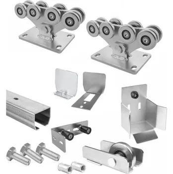 Pohon brány CAIS Sada samonosné posuvné brány 95x86x5 pro šířku průjezdu 4,5 m, perforovaný Zn profil KIT DEMO MZE 03