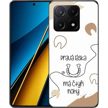 Pouzdro na mobilní telefon Gelový kryt mmCase na Xiaomi Poco X6 Pro 5G - koňský motiv bílé pozadí