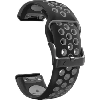 Příslušenství k chytrým hodinkám Silikonový řemínek EasyFit/QuickFit 22 mm na Garmin watch Černá - šedá