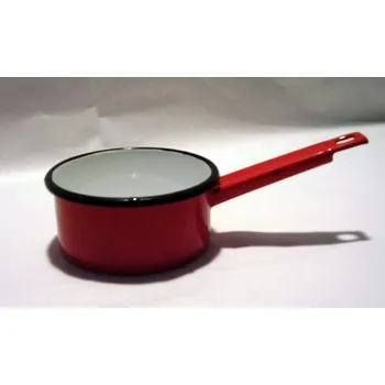 Hrnec rendlík d14x7cm s ruk.,hluboký, smalt, mix barev