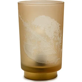 Svícen Růžová skleněná LED lampička PINNY, 15 cm