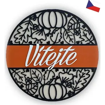 Dřevěná hračka JH WoodArt dřevěná cedule C - Vítejte 38 cm (Závěsná cedule na dveře nebo zeď s vkusným dotekem)