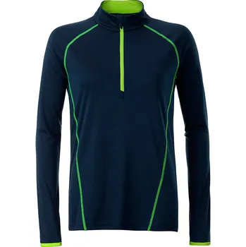 Dámská tunika Daiber Dámské sportovní triko s dlouhým rukávem Sports Longsleeve JN497 Barva: Modrá námořní - Žlutá brilantní, Velikost: M