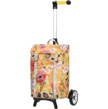 Nákupní taška Nákupní taška na kolečkách Andersen Unus Shopper Fun Basil Bloom žlutá