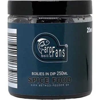 Boilies METHOD FEEDER FANS Boilies v dipu Carp Fans 20 mm 250 ml Varianta: Boilies v dipu Carp Fans Spice Food 20 mm 250 ml