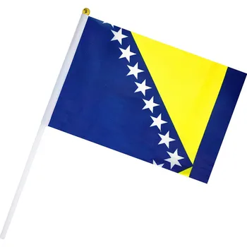 Vlajka Bosna a Hercegovina 14 x 21 cm na plastové tyčce