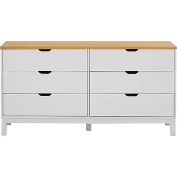 Komoda Bílá nízká komoda z borovicového dřeva 150x75 cm Post – Støraa ID_1671350