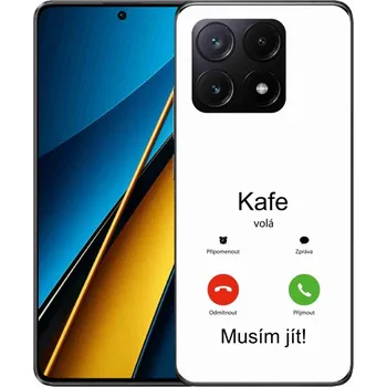 Pouzdro na mobilní telefon Gelový kryt mmCase na Xiaomi Poco X6 Pro 5G - kafe volá bílé pozadí