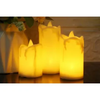 Vánoční dekorace DENR LED svíčky na baterie, set 3ks žluté