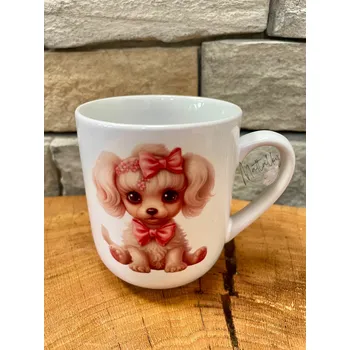 Keramický hrnek pejsek s mašlí