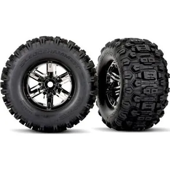 RC model Traxxas kolo 4.3/5.7", disk X-Maxx černý chrom, pneu Sledgehammer (pár)
