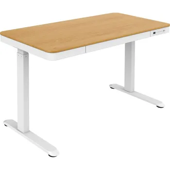 Dětský stůl Studentský elektricky stavitelný psací stůl Workstation Plus bílý-dub