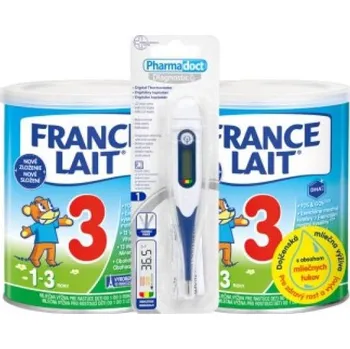 Kojenecká výživa France Lait 3 mléčná výživa na podporu růstu pro malé děti od 1 roku 2x400g + teploměr