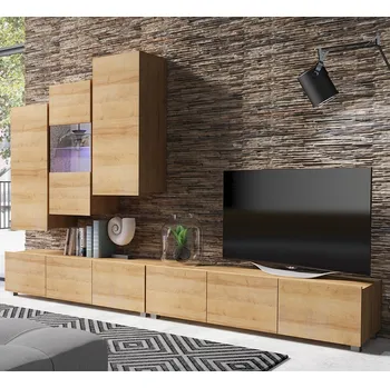 Obývací stěna Obývací stěna CALABRINI d | 300 cm | 5 dílů G | dub zlatý